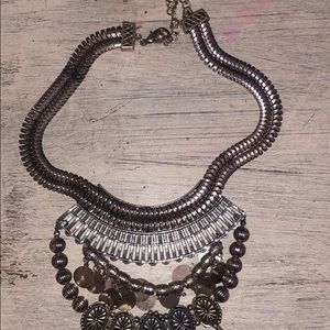 Silver long necklace